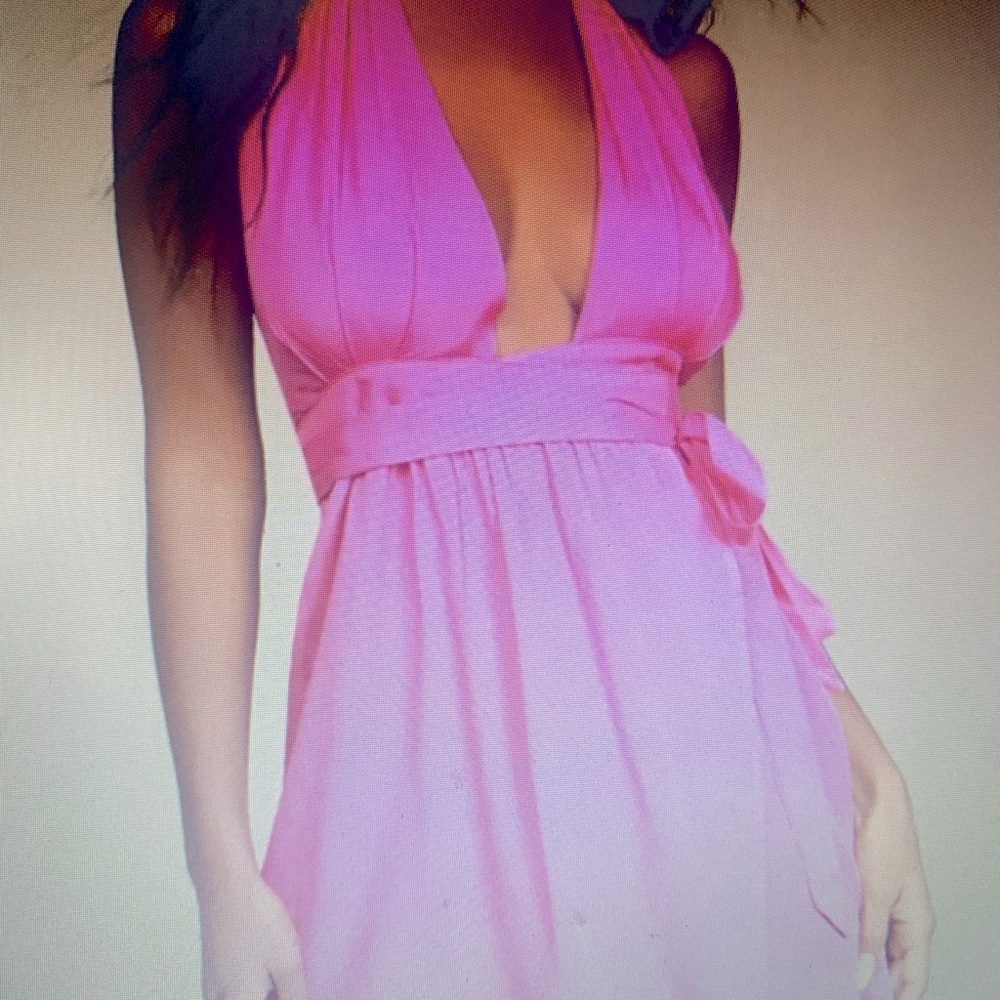 LULUS NWT dress women’s small pink wrap mini open back positively perfect